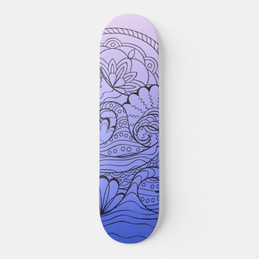 Skateboard blue waves (Recto)
