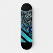 Skateboard Blue Wolf Head (Devant)