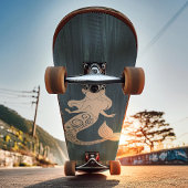 Skateboard Blue Wood Beach Mermaid Nom personnalisé