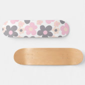 Skateboard Blush Rose Grey Daisers Retro Dream #1 #retro #art (Horz)