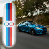 Skateboard BMW M rayures et des reins fan art, blanc