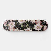 Skateboard bohème france chic noir floral (Horz)