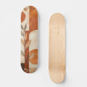 Skateboard Boho en terre cuite - Feuille biologique minimalis (Recto)