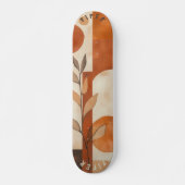 Skateboard Boho en terre cuite - Feuille biologique minimalis (Devant)