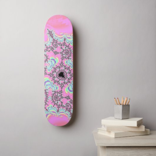 Skateboard Boho Hippie Unicorn Pastel Mandelbrot Fractal (Art mural)