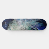 Skateboard *~* Boho Midnight Blue Sky Cosmic Pastel Feather (Horz)