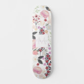 Skateboard Boho Pink Wildflowers Floral Painting (Recto)