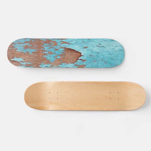 Skateboard Bois avec Peinture Bleue Peeling (Horz)
