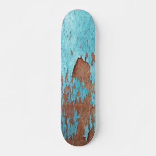 Skateboard Bois avec Peinture Bleue Peeling