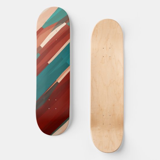 Skateboard Bois et turquoise (Recto)