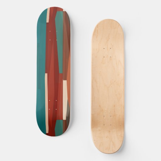 Skateboard Bois et turquoise (Recto)