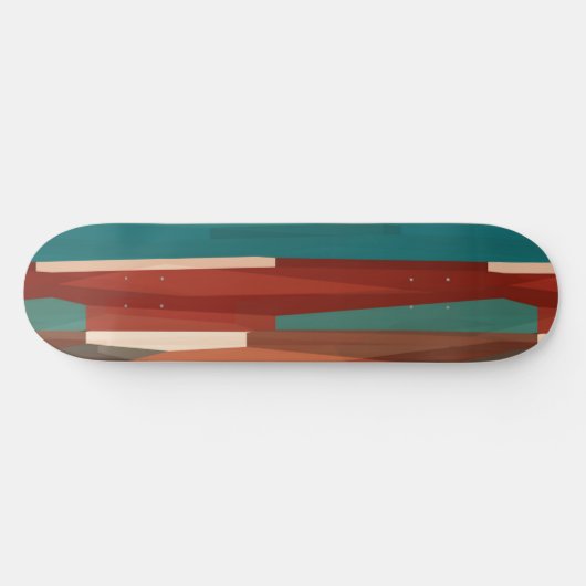 Skateboard Bois et turquoise (Horz)