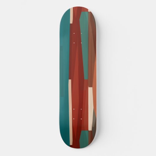 Skateboard Bois et turquoise (Recto)
