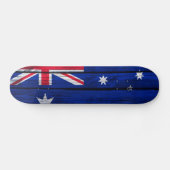 Skateboard Bois rustique de drapeau de l'Australie (Horz)