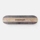 Skateboard Bois sur fond sombre, nom (Horz)