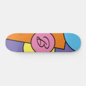 Skateboard Bold Bright Fun Chic Cercles Abstraits Art Motif (Horz)