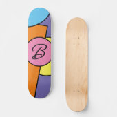 Skateboard Bold Bright Fun Chic Cercles Abstraits Art Motif (Recto)