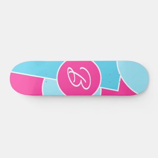 Skateboard Bold Bright Fun Chic Cercles Abstraits Art Motif (Horz)