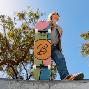 Skateboard Bold Bright Fun Chic Cercles Abstraits Art Motif