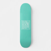 Skateboard Bold Modern | White on aqua (Devant)