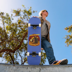 Skateboard Bonjour Soleil Bigfoot Café Humour Art