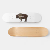 Skateboard Bonne illustration de bison américain (Horz)