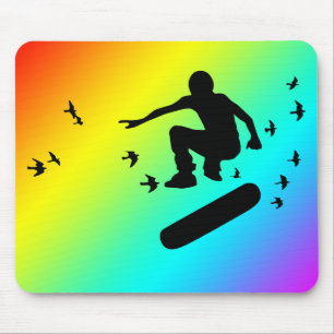 skateboard. boord met vogels. muismat