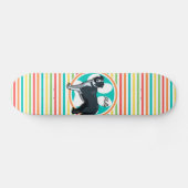 Skateboard Bordure Collie; Bright Rainbow Strips (Horz)