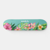 Skateboard Bordure de fleurs tropicales en gras personnalisée (Horz)