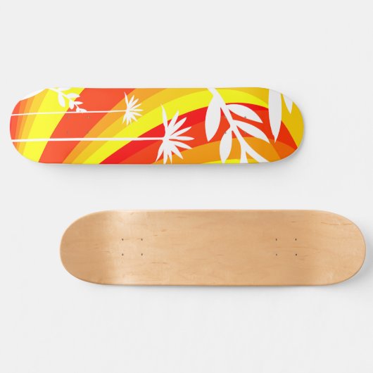 Skateboard Botanique jaune et orange (Horz)