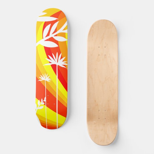 Skateboard Botanique jaune et orange (Recto)