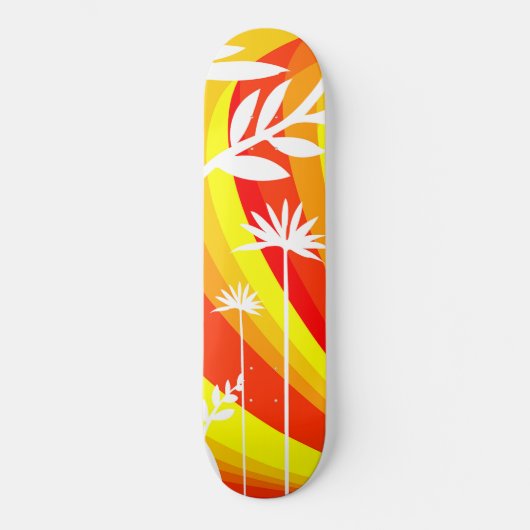 Skateboard Botanique jaune et orange (Recto)