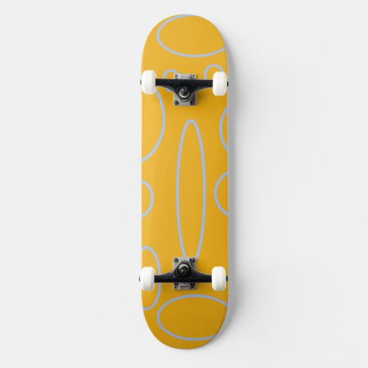 Skateboard Boucles cercles sur orange (Recto)