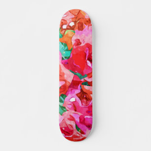 Skateboard Bougainvilliers sauvages, fleurs été Floral Bohème