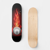 Skateboard Boule 8 sur le feu (Recto)