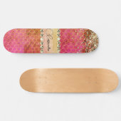 Skateboard Boule de diamant rose chaud (Horz)