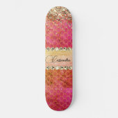 Skateboard Boule de diamant rose chaud (Recto)
