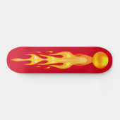 Skateboard Boule de dragon chaud flamboyant en rouge et jaune (Horz)