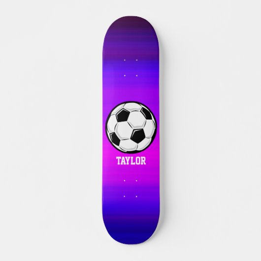 Skateboard Boule de football; Violet bleu vibrant et Magenta (Devant)