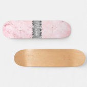 Skateboard Boule diamant en marbre rose (Horz)