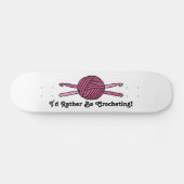 Skateboard Boule rose des crochets de fil et de crochet (Horz)
