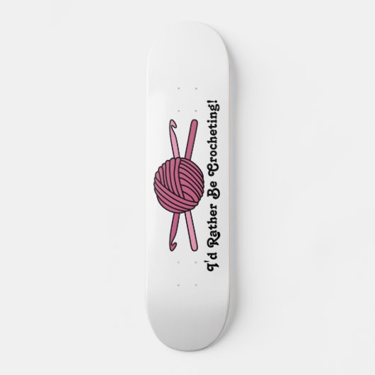 Skateboard Boule rose des crochets de fil et de crochet (Recto)