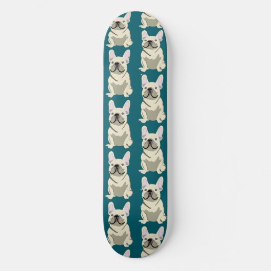 Skateboard Bouledogue Français Crème (Recto)