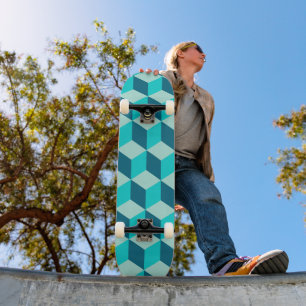 Skateboard Boy Blue Building Blocs Motif sans couture