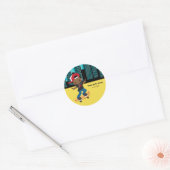 Skateboard boy - kies uw achtergrondkleur ronde sticker (Envelop)