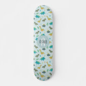 Skateboard Boys Cool Blue Dinosaur Pattern Kids (Devant)