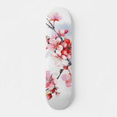 Skateboard Branche de cerise en fleurs (Devant)
