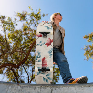 Skateboard Branche florale botanique élégante
