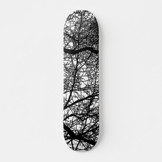 Skateboard Branches arborescentes en blanc (Devant)