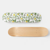 Skateboard Branches de citron aux fleurs et aux fruits (Horz)